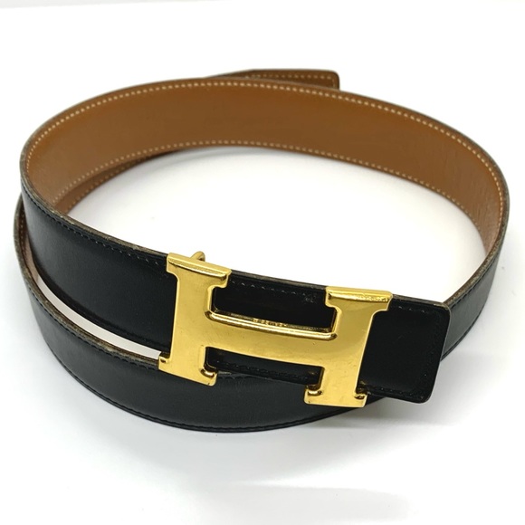 HERMES Gold H Logo Constance Black 68 Belt main image 7